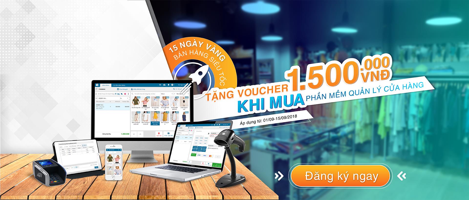 tặng voucher khu mua mới MISA eShop