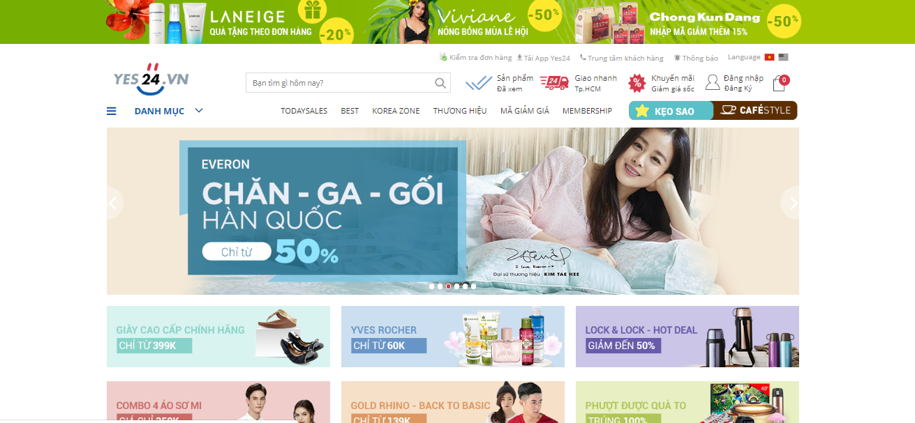 Website Yes24.vn