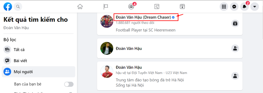 Facebook tích xanh chính chủ