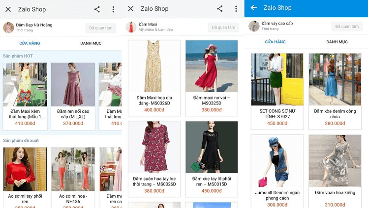 kinh doanh thời trang trên Zalo Shop 