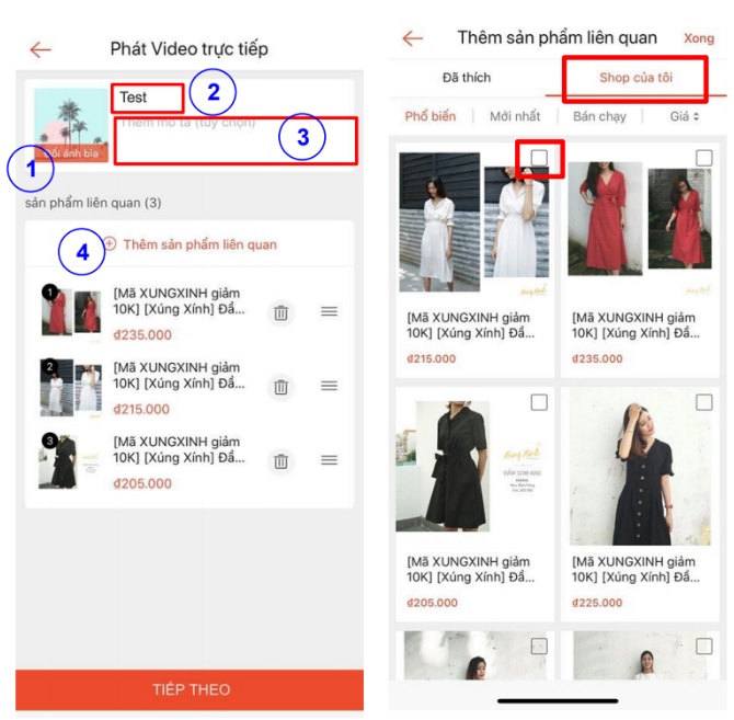 Hướng dẫn livestream trên Shopee