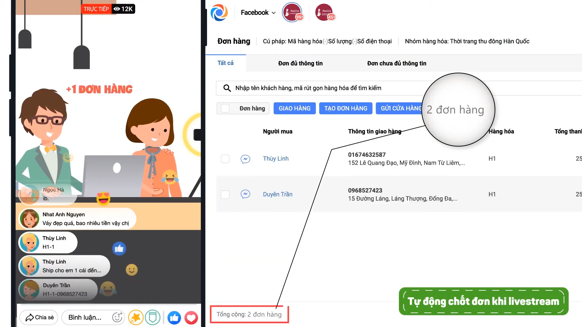 Livestream bán hàng quản lý bán hàng Facebook