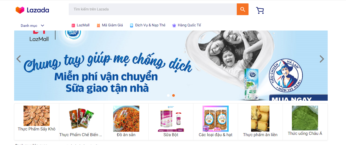 cửa hàng tạp hóa online trên Lazada 