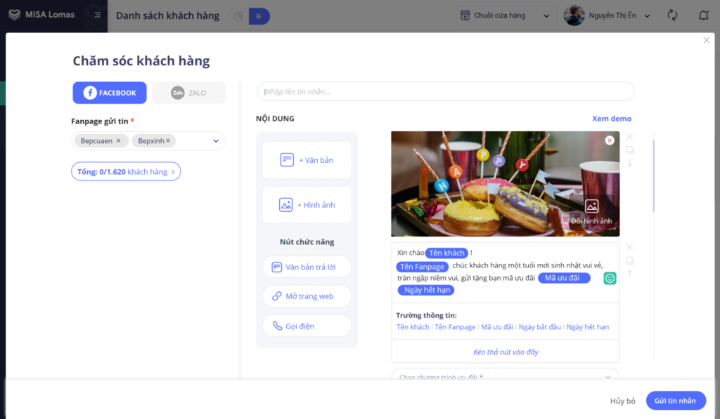 quản lý khách hàng trên Facebook