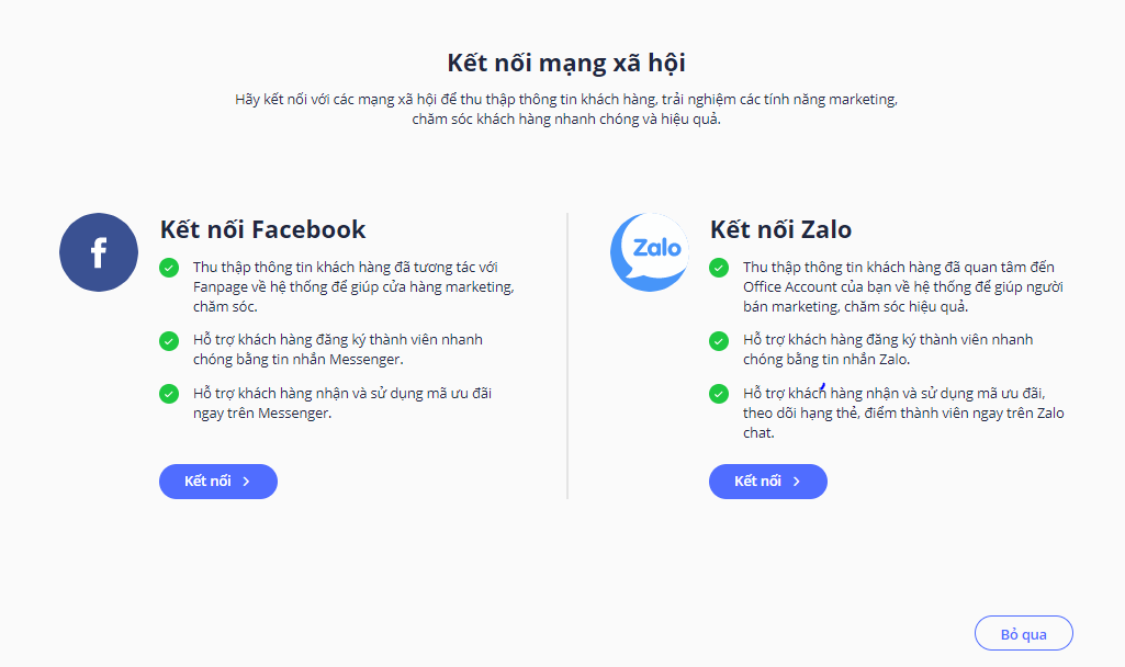 kết nối facebook