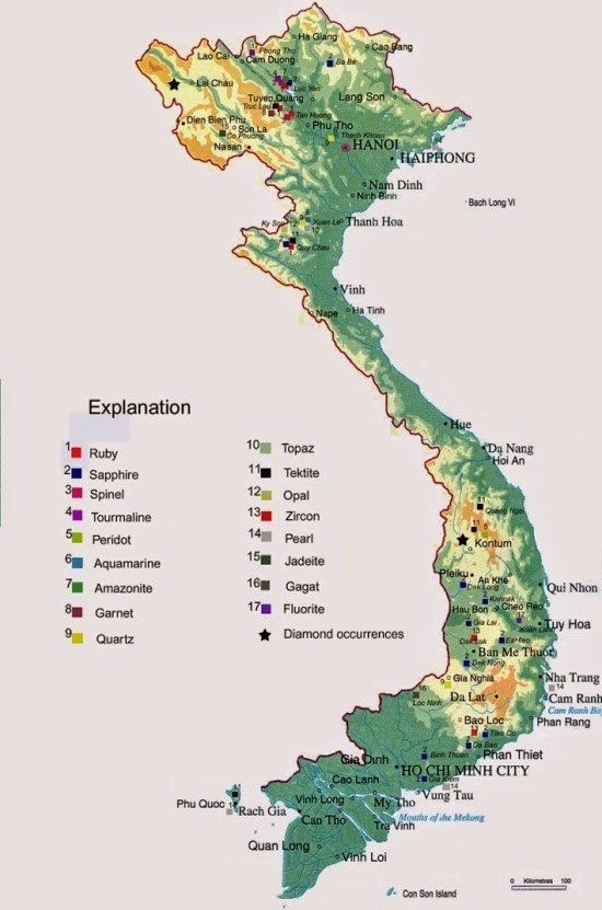 Bản đồ đá quý Việt Nam