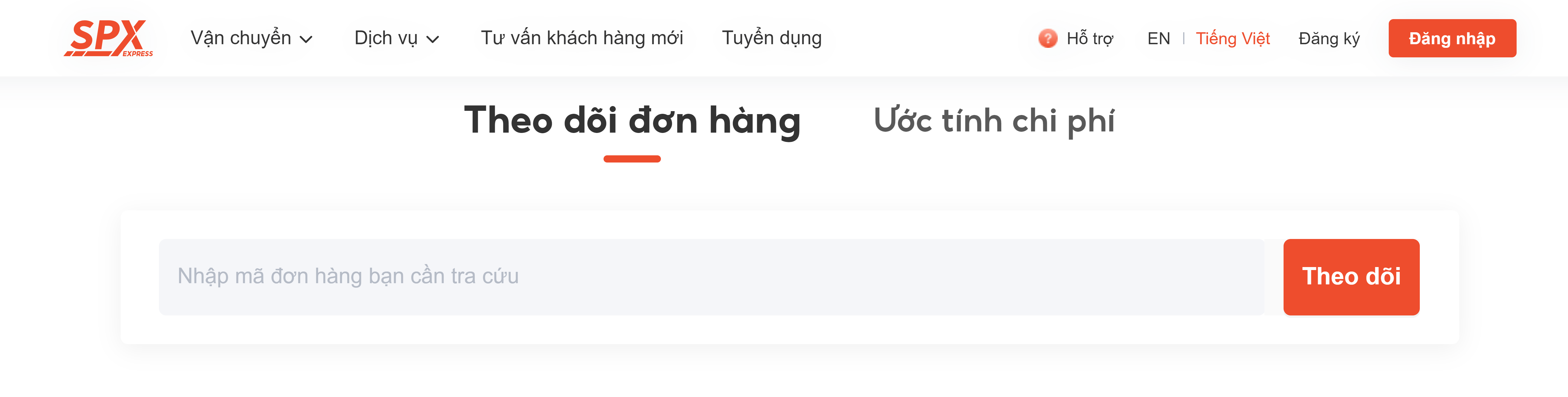 Tra cứu trên Website của SPX Express